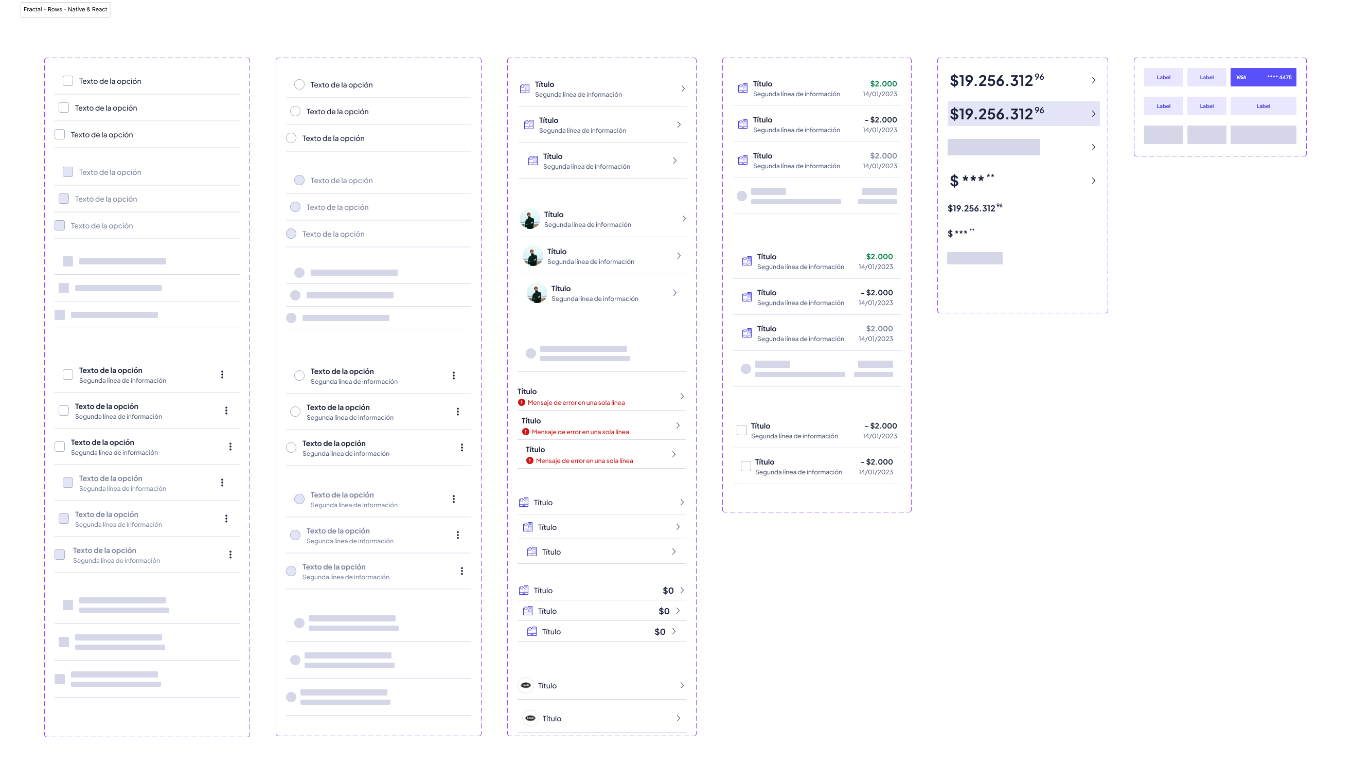 Fractal – Rows – Native & React